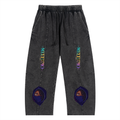 Snow Wash Drawstring Cotton Pants
