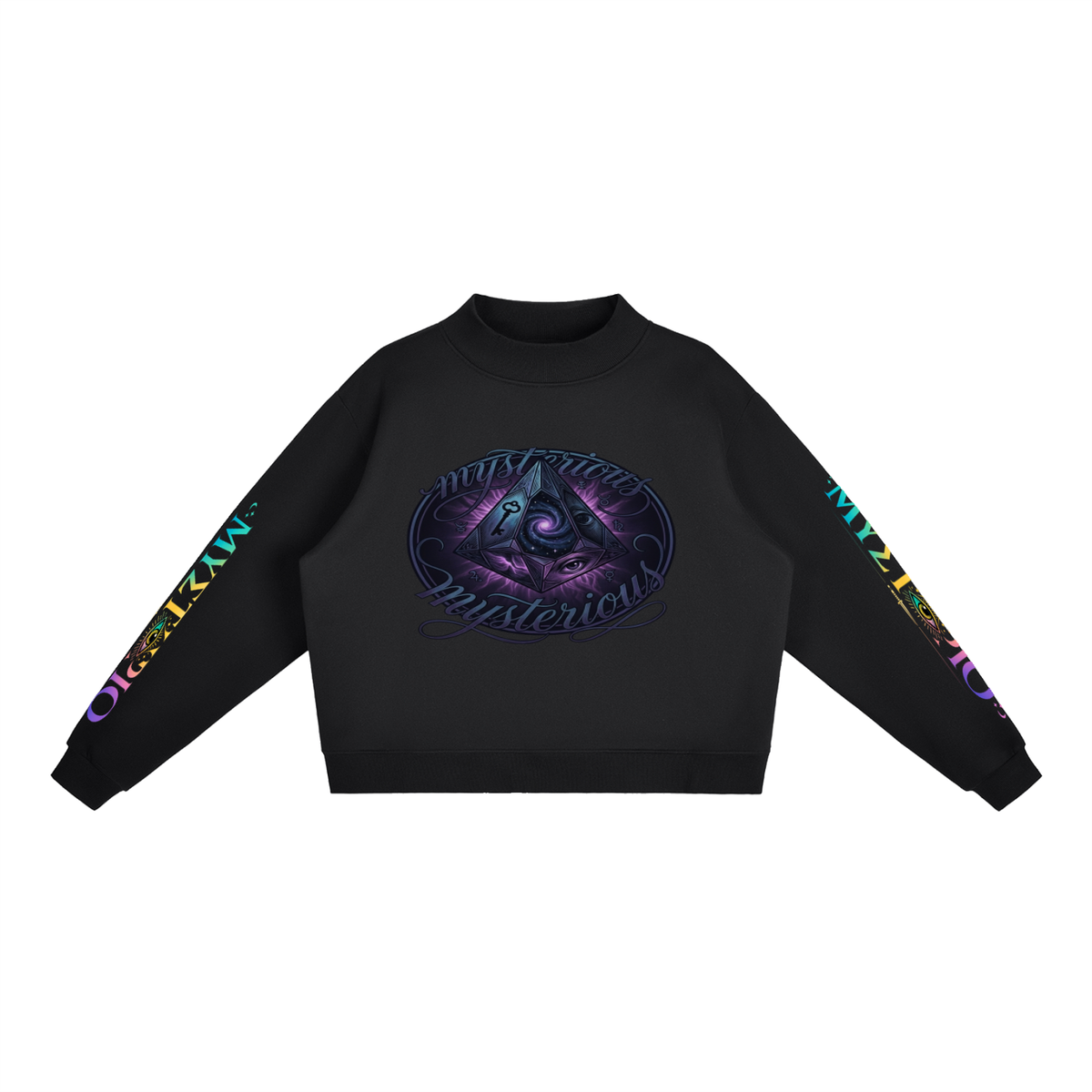 Essential Fleece Mock-Neck Crew Sweatshirt
