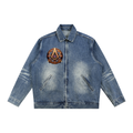 Vintage Wash Zip Up Denim Jacket