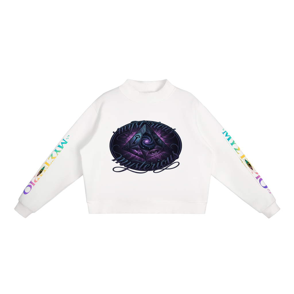 Essential Fleece Mock-Neck Crew Sweatshirt