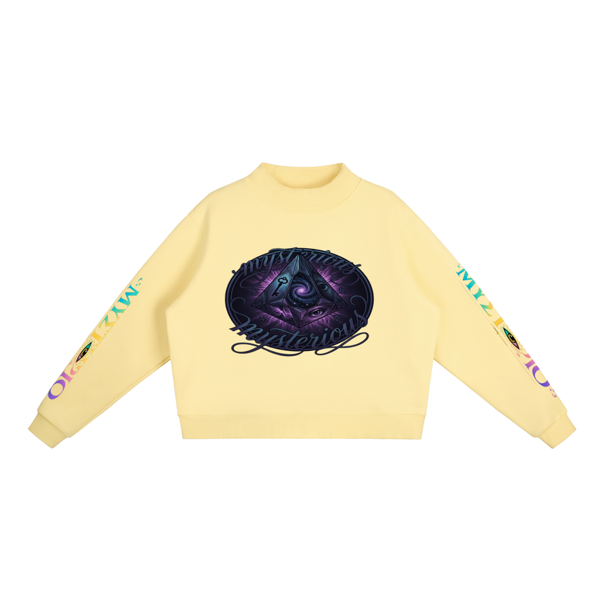 Essential Fleece Mock-Neck Crew Sweatshirt